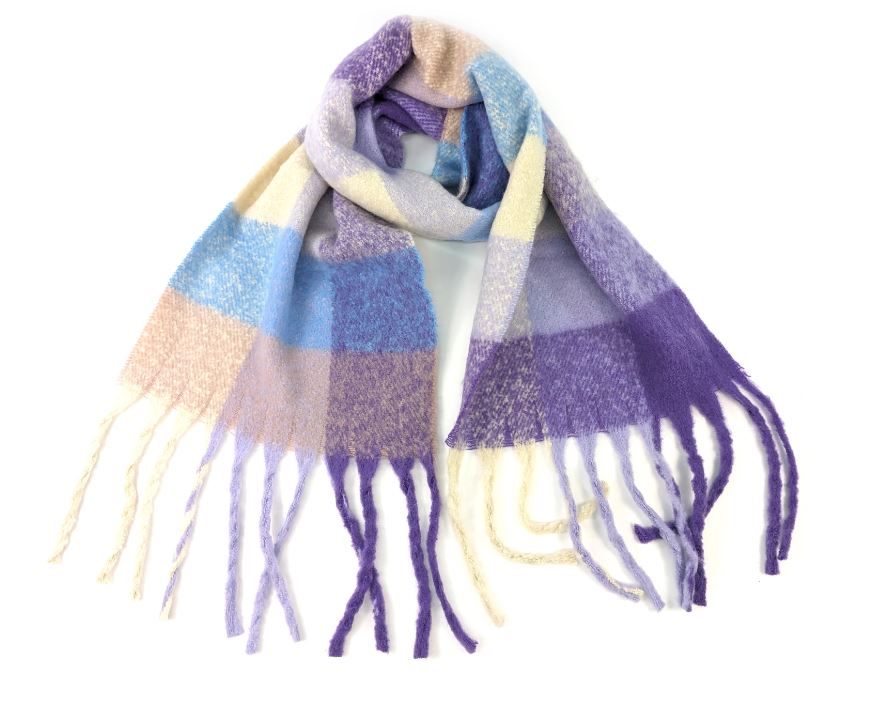 Blanket check scarf - Purple pastel