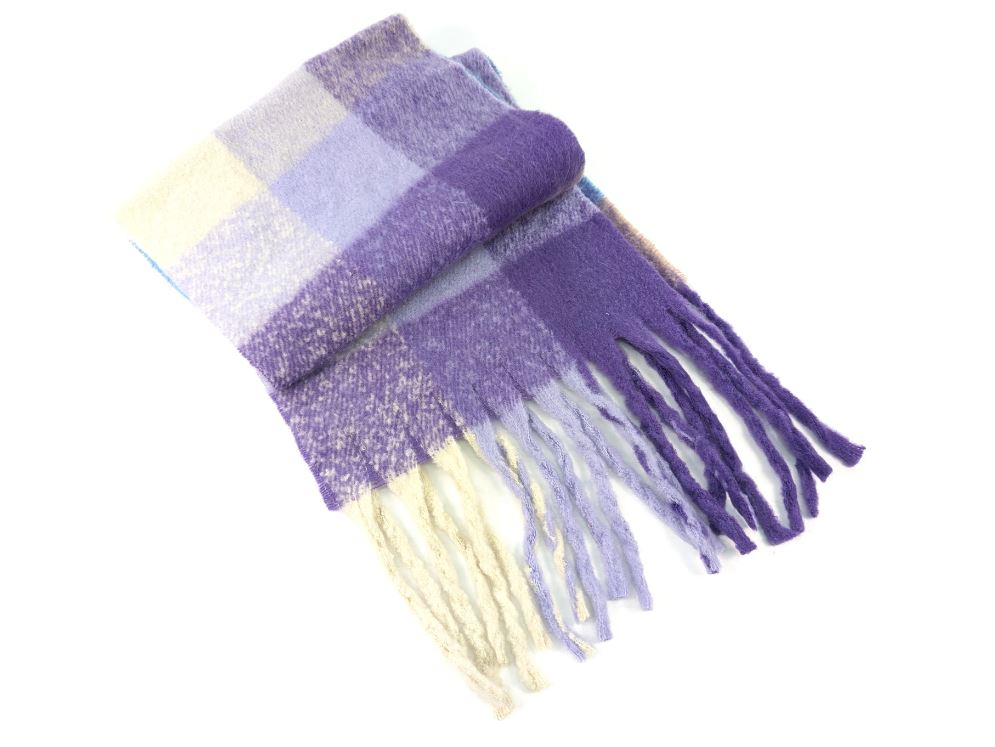 Blanket check scarf - Purple pastel