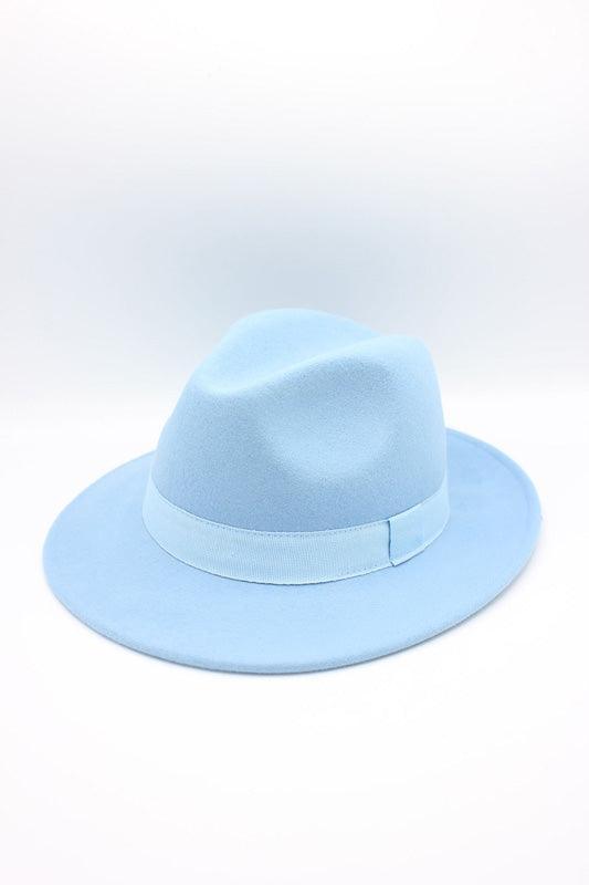 Fedora pale blue side view