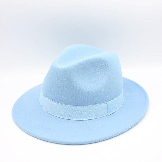 Fedora pale blue side view