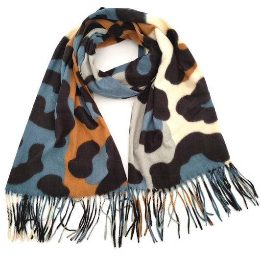 Large pashmina style scarf - Blue - Moxie and Swing